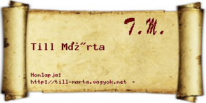 Till Márta névjegykártya